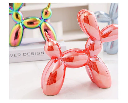 11/21CM Mini Ceramic Balloon Dog Sculpture Abstract Ornament Study Room Statue Home Office Accessories Festival Decoration ?