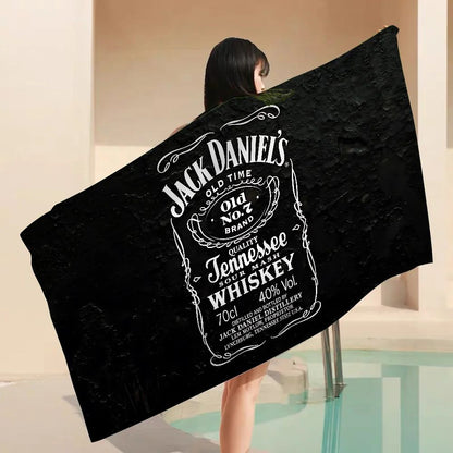 J-Jack-Daniels Microfiber Beach Towel Absorbent Quick Dry Soft Yoga Swimming Resort Mountain Climbing Towel