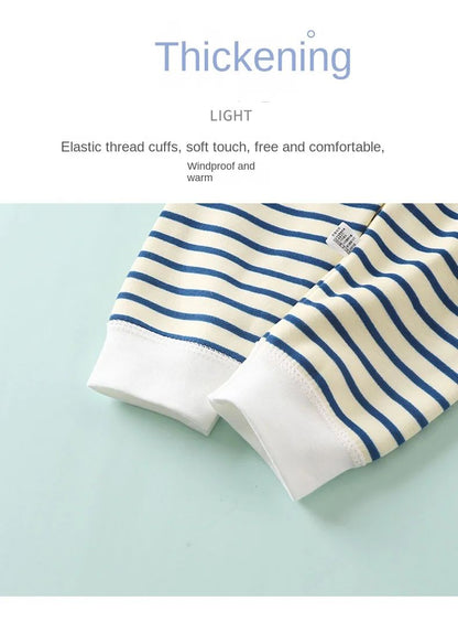 Newborn Infant Pants Thicken Keep Warm in Winter Baby Clothes Bebe Boy Girl Striped Leggings Kids Unisex Trousers