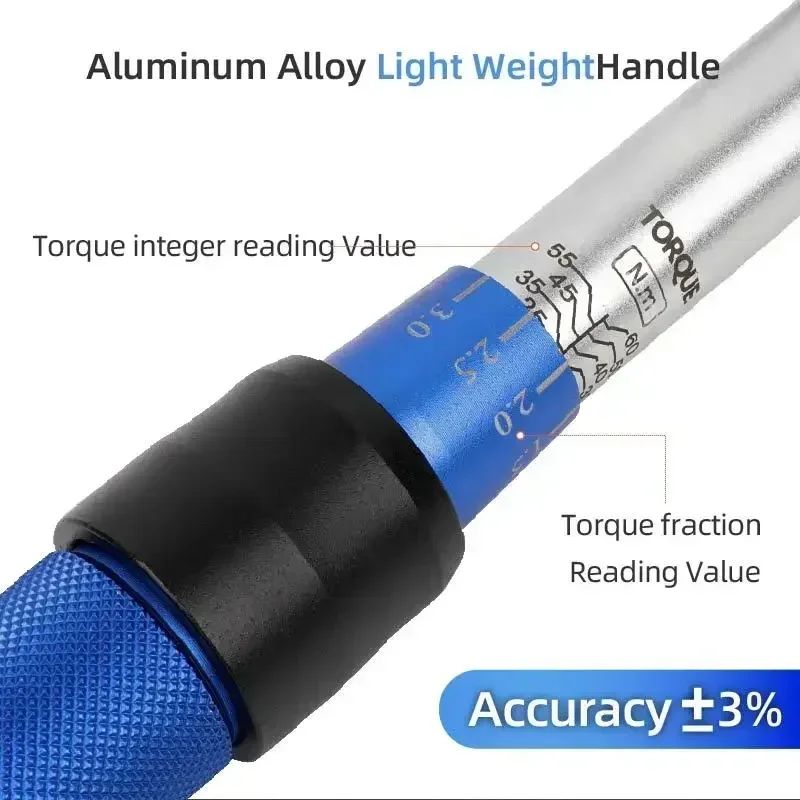 Chave de Torque de Alta Precisão 3/8" 5-60N.m com Encaixe Quadrado ±3% 1pc 3pcs 7pcs 8pcs Conjunto Ferramentas Manuais para Bicicletas Motocicletas Automóveis Faças Você Mesmo