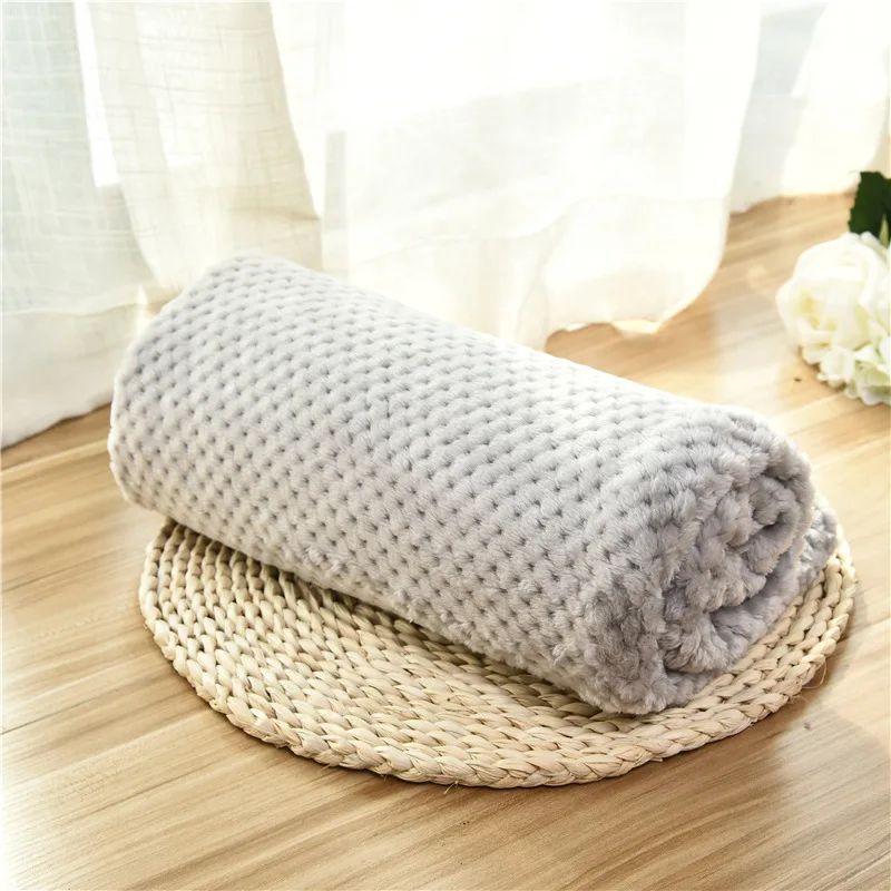 Cobertor macio para animais de estimação, manta de dormir de pelúcia para cães, cor sólida, lavável, almofada de sofá portátil, manta quente para gatos, tapete doméstico para o inverno