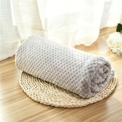Cobertor macio para animais de estimação, manta de dormir de pelúcia para cães, cor sólida, lavável, almofada de sofá portátil, manta quente para gatos, tapete doméstico para o inverno