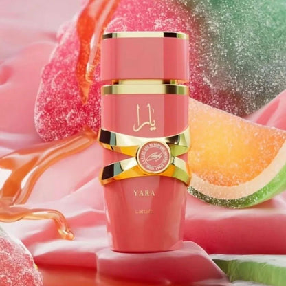 Lattafa Yara Candy Eau de Parfum EDP Spray para Mulheres 3.4 oz/100 ml Rosa Yara, Yara Moi, Yara Tous, Yara Candy, Asad, Asad Zanzibar