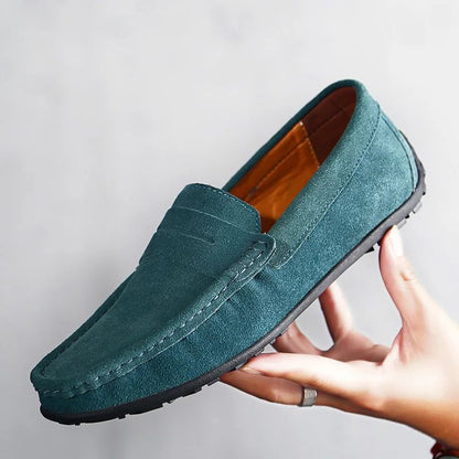High Quality Leather Men Loafers  Slip on Mens Casual Shoes Fashion Flats Male Driving Shoes Moccasins Ten Colors Size 38-47