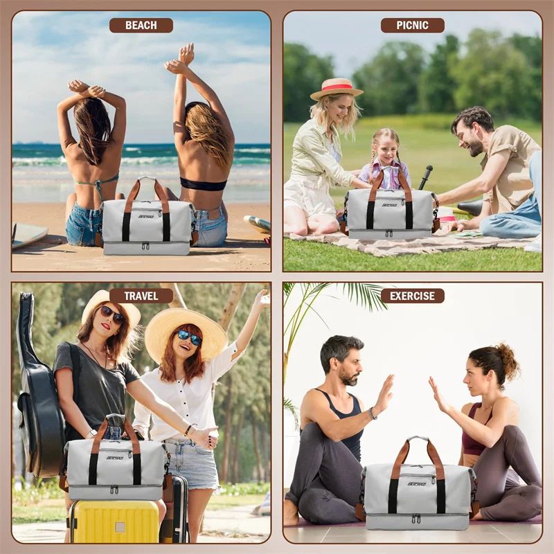 Fashion Travel Bags For Women Large Capacity Men's Sports bag Waterproof Weekend Sac Voyage Female Messenger Bag Dry And Wet