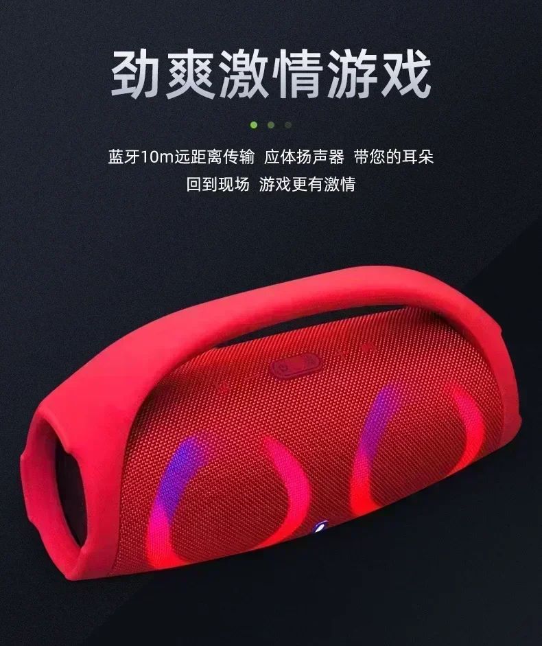 Caixa de Som Portátil Impermeável 100W de Alta Potência Bluetooth Luz RGB Colorida Subwoofer Sem Fio 360 Estéreo Surround TWS FM
