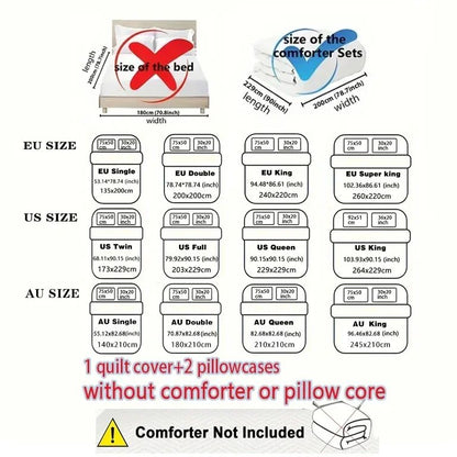 3pc Cartoon K-Pop Demon Hunters Girl Group Print Coreless Duvet Cover Set Multi Size Bedroom Dormitory Soft and Machine Washable