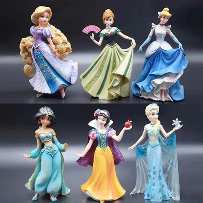 20cm Disney Frozen Rapunzel Jasmine Snow White Figure Toy Resin Ornaments Doll Gift Room Decoration Anime Action Model Kids Gift