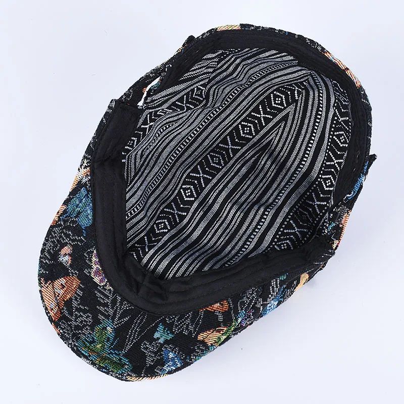 Classic Peaky Blinders Berets Women Vintage Black Embroidery Cotton Caps Men Breathe Artist's Hat Summer Outdoor Hip Hop