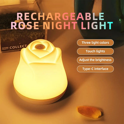 Night Lights for Bedroom Sleeping Lamp Rose Decor Light USB Charging Touch Led Lights For Christmas Gift House Decoration light