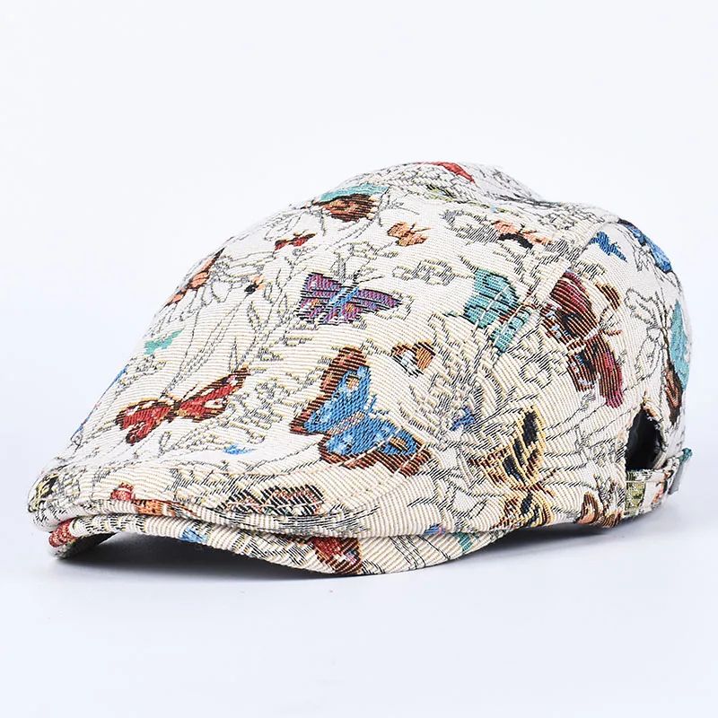 Classic Peaky Blinders Berets Women Vintage Black Embroidery Cotton Caps Men Breathe Artist's Hat Summer Outdoor Hip Hop