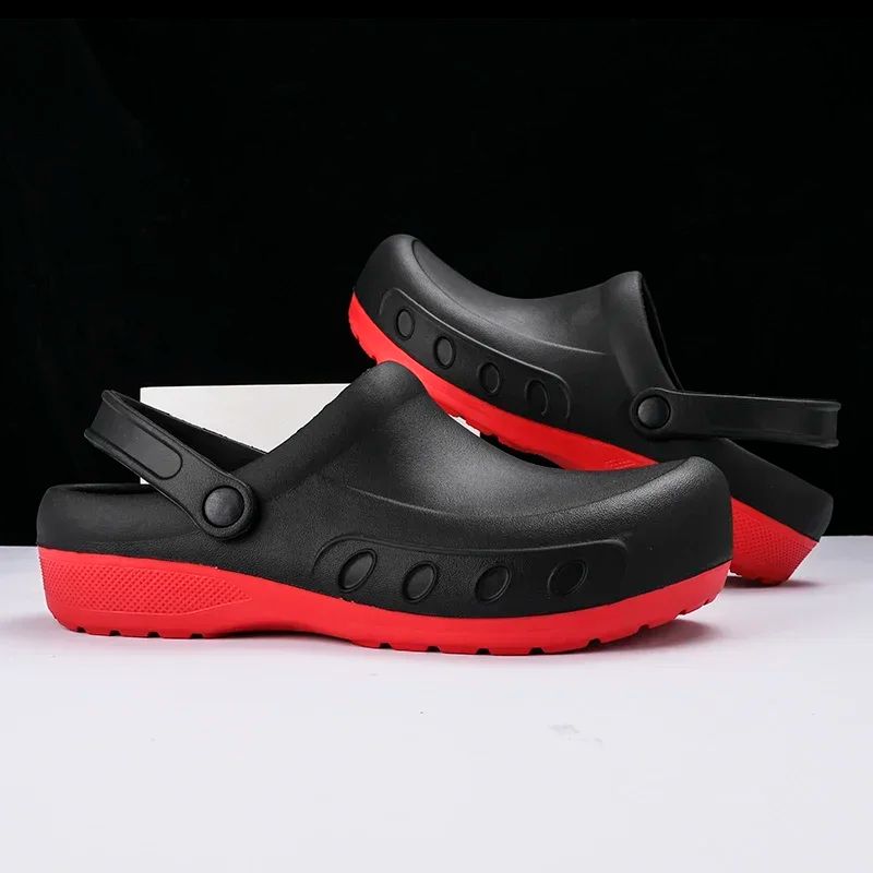 Men Chef Clogs Men Kitchen Shoes EVA Injection Shoes Anti-slip Outsole Comfortable Garden Clogs Waterproof Sandal Big Size 40-46