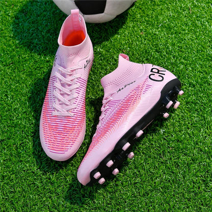 New Men Soccer Shoes Long Spikes Outdoor Sport Training Football Boots Cleats Adult Non Slip Boys Breathable Match Comfortable