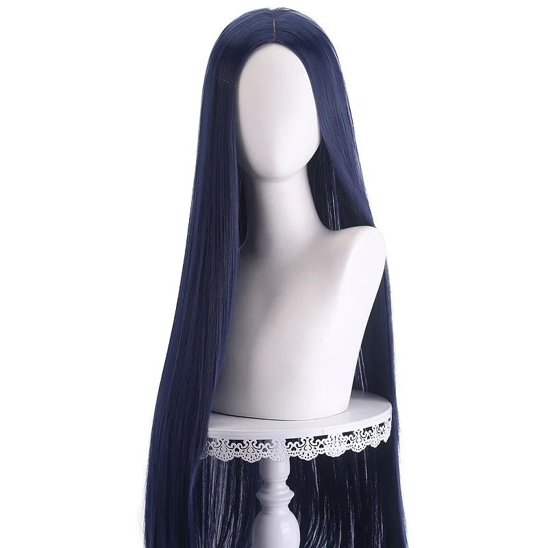Peruca Cosplay Longa Lisa 100cm Partida ao Centro Divisão Central Loiro Rosa Vermelho Roxo Resistente ao Calor Perucas de Cabelo Sintético