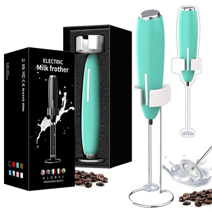 Handheld Milk Frother Kitchen Powerful Electric Foam Maker With Stand Battery Powered Foamer Blender Drink Mixer For Coffee