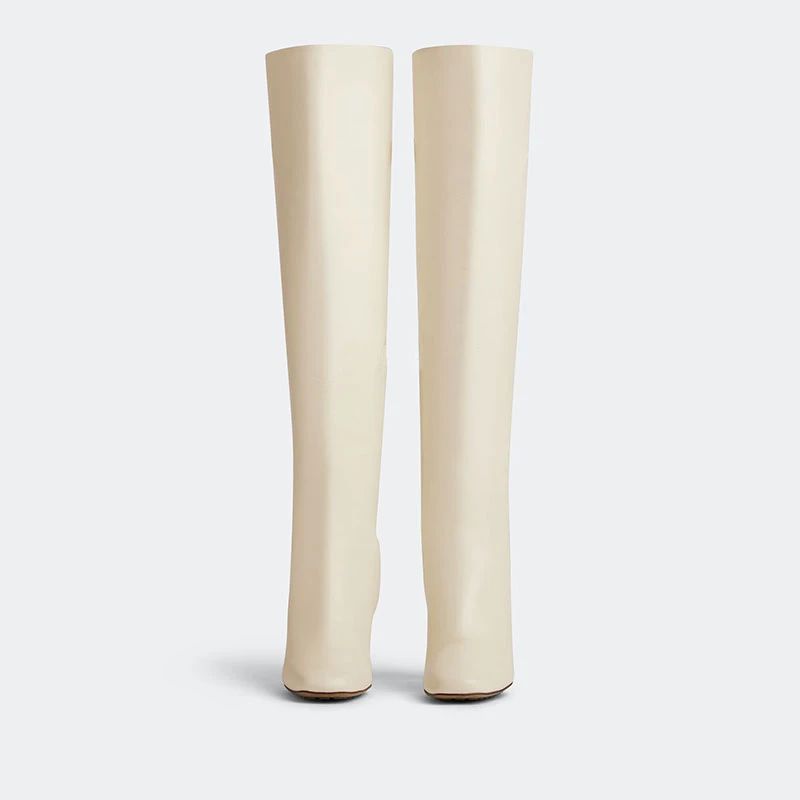 2025 Women's New Winter Coarse High Heels Knee Boots European and American Sexy Square Head Side Zipper Fashion Large Boots