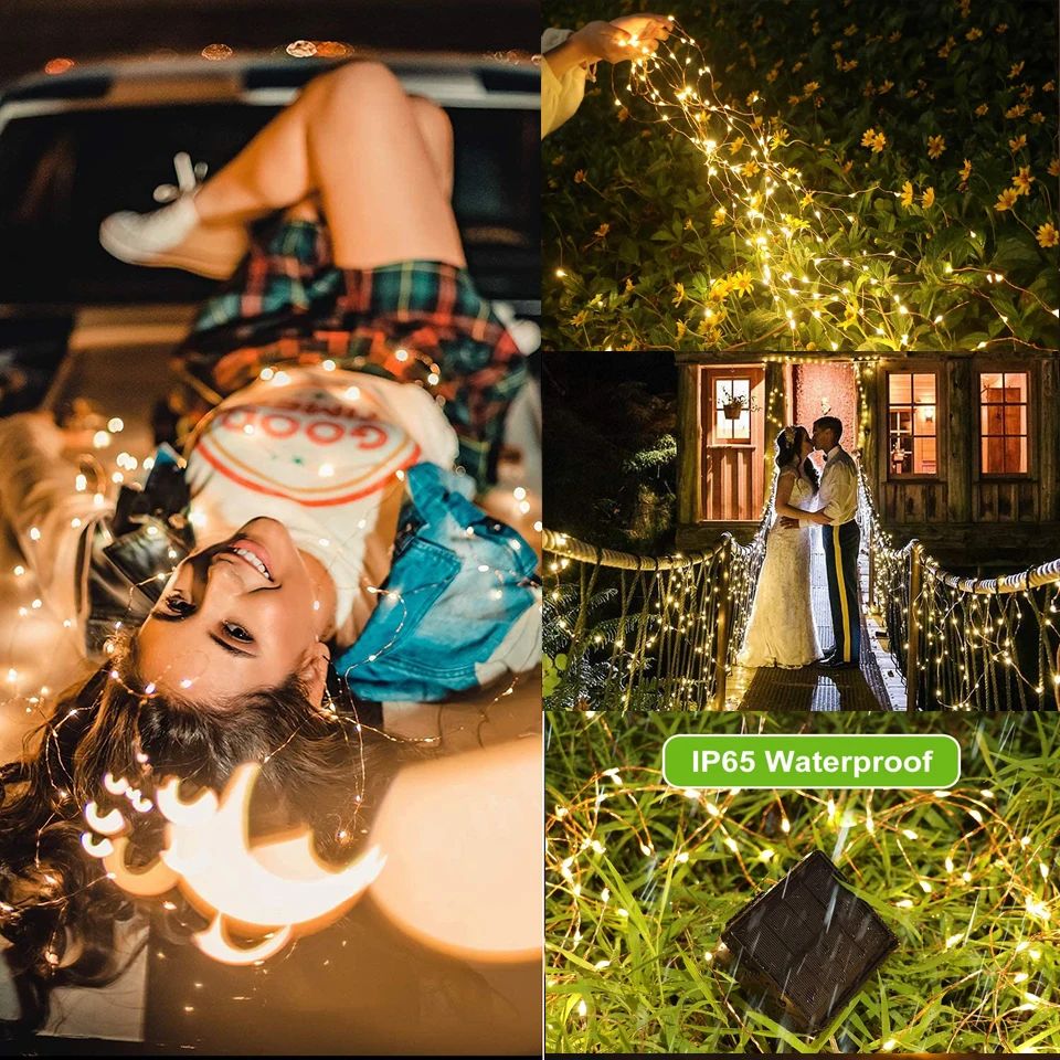 Ultra Long 1000LED Solar String Fairy Light Outdoor Copper Waterproof Christmas Garland Decoration Garden Party 100M/50M/10M/5M