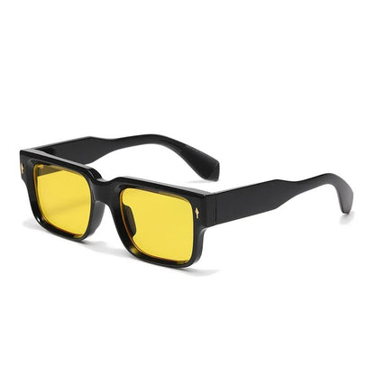 JNPCXI Óculos de Sol Retrô Quadrados Femininos Listras de Leopardo Sombras UV400 Rebites da Moda Masculinos Óculos de Sol Transparentes Gradiente