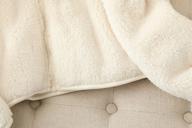 Women's Solid Color Fleece Coat Autumn Winter Warm Zipper Hoodie Loose Stand Collar Jacket Fashion Casual Elegant Ladies Clothes