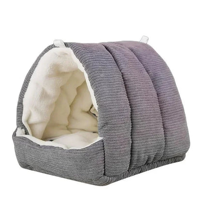 Cama de Pássaro para Gaiola, Cama de Pássaro Quente de Inverno com Pelúcia Macia, Rede Suspensa e Tenda de Cabana, Ninho para Dormir Escondido