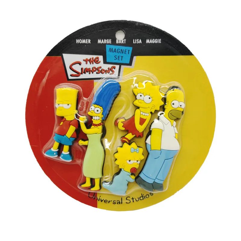 5pçs Anime Os Simpsons Ímãs de Geladeira Homer Bart PVC Ímã de Geladeira Adesivo Magnético de Caixa de Papelaria Infantil DIY Decoração Presente