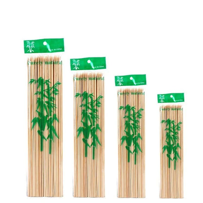 90/450pcs Bamboo Stick Food Grade Bamboo Skewer Sticks Disposable Natural Wood Long Stick Barbecue Fruit BBQ Tools 15/20/25/30cm