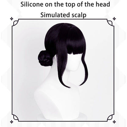 Anime Kpop Caçadores de Demônios? Zoe Cosplay Peruca Sintética Preta Roxo Escuro Halloween Carnaval Festa Diária Peruca 2D de Alta Qualidade