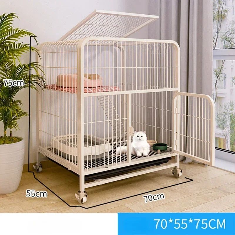 Villa para Gatos de Dois Andares Interna Extra Grande Espaço Livre Gaiola para Pets Casa de Escalada para Gatinhos Villas para Gatos Castelo para Gatos com Banheiro Integrado