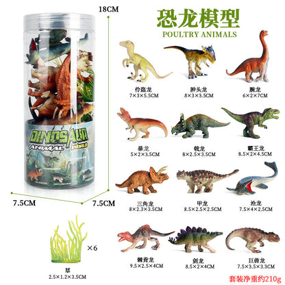 Mini Modelo Animal Fazenda de Vida Selvagem Aves Dinossauro Oceano Conjunto Animais da Planície Crocodilo Pinguim Insetos Brinquedos Micro Modelo Balde