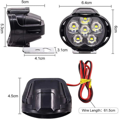 1/4 unidades Farol de motocicleta Luz de trabalho Spot Light 6 LED Auxiliar Farol de motocicleta Lâmpada de neblina de moto Scooter Lâmpadas modificadas