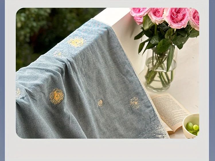 150x73cm Pure Cotton Fantasy Garden Tassel Towel-Soft Skin-Friendly Bath Towel Ideal for Home Swimming Pool Beach Shower Supplie