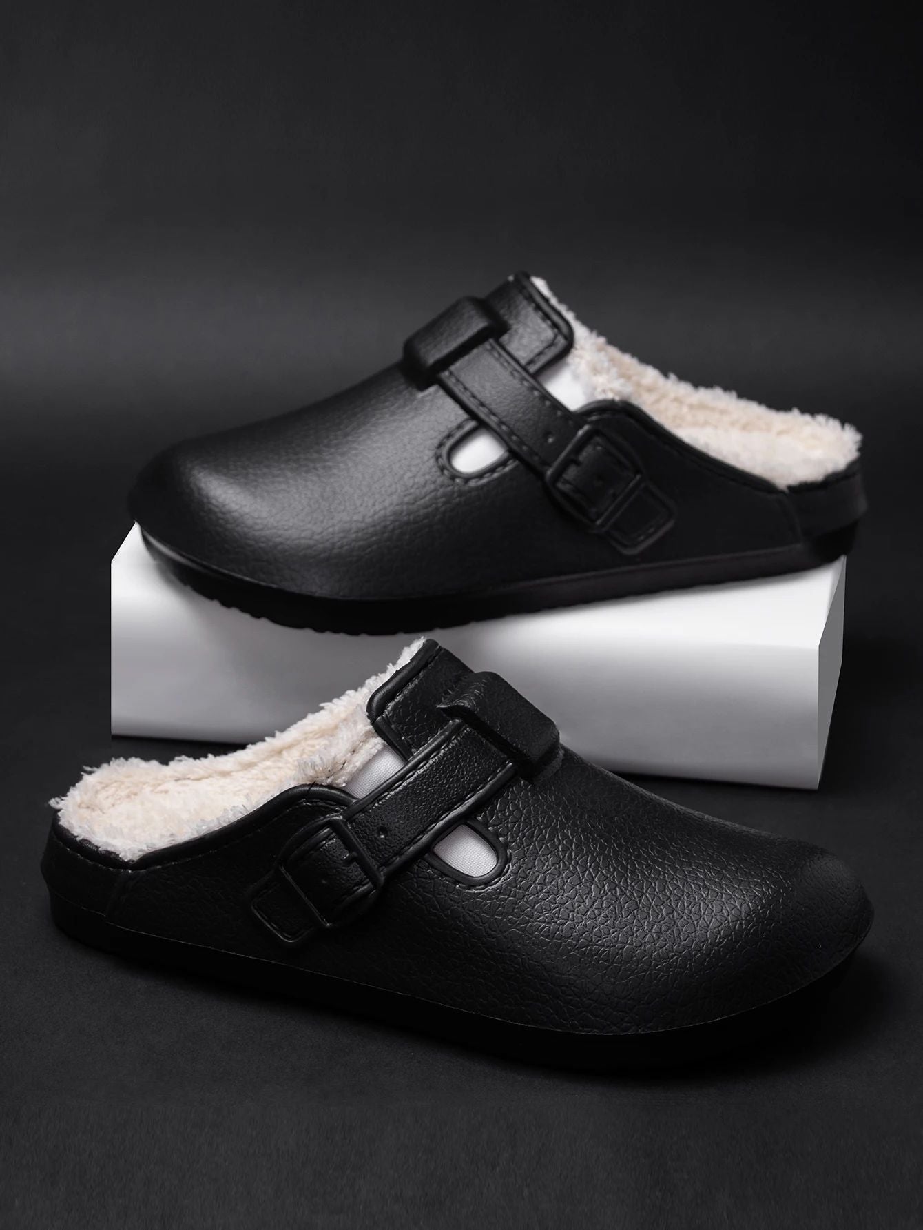 Men Plush Lined Outdoor Anti-slip Garden Shoes Warm Fuzzy Slippers For Women Winter New Cotton Slippers Fuzzy Home Slides