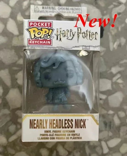 2025 Novo Chaveiro FUNKO Harry com Caixa Ginny Ron Fawkes Hedwig Hermione Pocket Boneco de Ação de Vinil Brinquedos Presentes Decoração