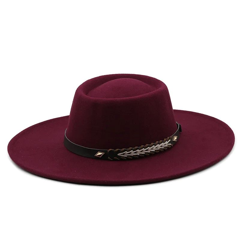 British Style Felt Fedoras Hats for Women9.5CM Wide Brim Men Formal Luxury Jazz Caps Bowler Wedding Dress Hat Chapeau Femme
