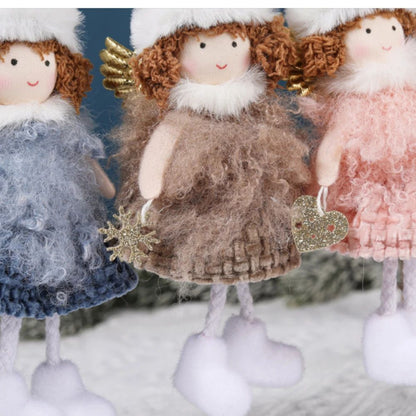 Christmas plush antlers angel girl pendant Christmas tree pendant creative doll pendant gift