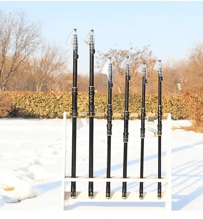 Vara de Pesca Telescópica de 2.1m-4.5m Vara de Surf para Viagem de Spinning 10-250g de Potência Vara de Arremesso de Longa Distância Vara de Baitcasting de Alto Carbono