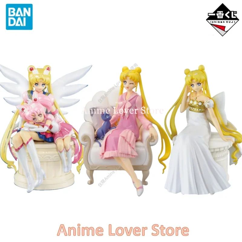 Em Estoque Original Bandai Ichiban Kuji Sailor Moon Coleção Princesa Estilo Antigo Bonecos de Ação Sailor Guardiã Eterna Brinquedos