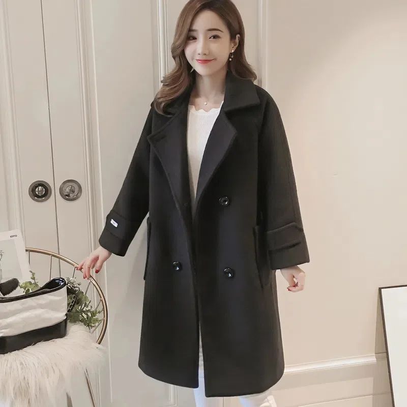 Fashionable Woolen Coat Women's Mid-Length Korean Style Hot Sale Of The Season New Spring Autumn Slimming Versatile Tweed Jacket