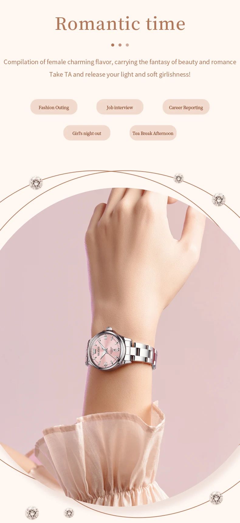 OLEVS 3668 Women Watch Luxury Original Waterproof Stainless Steel Quartz Watch Roman Automatic Date Women Watch Reloj Para Mujer