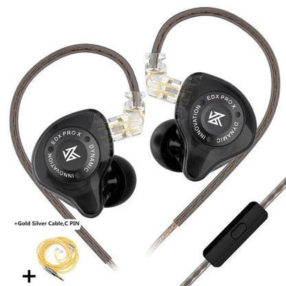 Fone de Ouvido Dinâmico KZ EDX PRO X HIFI com Graves para Música Fone de Ouvido Esportivo com Cancelamento de Ruído KZ EDXPROX ZSTX ZSN PRO ZAS EDA ZVX