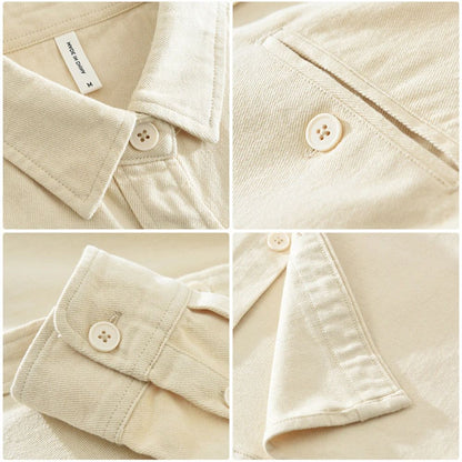 Autumn Winter men's long sleeve clothing cotton cargo shirts Solid workwear men tops Thickened shirt jacket for men 7569#