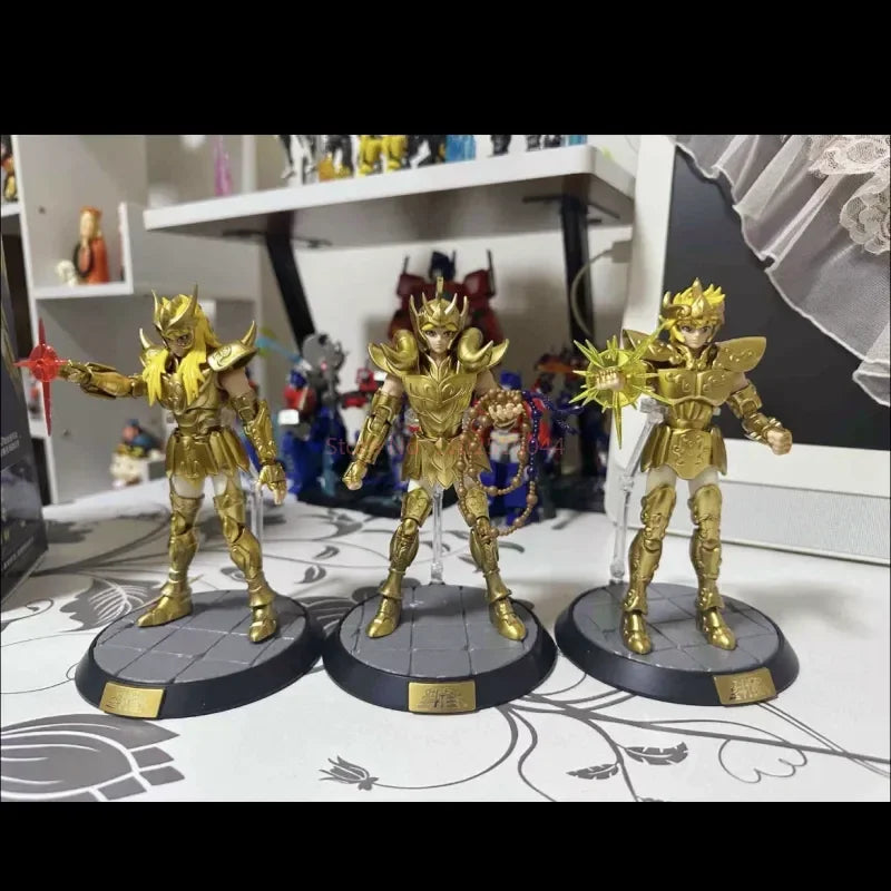 Kit de Bonecos Articulados Saint Seiya Blk Blokees Originais - Touro Pégaso Sagitário Brinquedos de Anime Colecionáveis Montados Presente de Aniversário