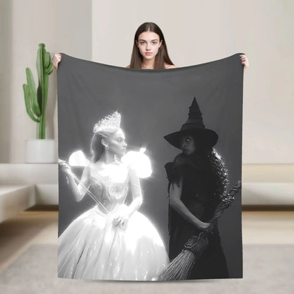 New Wicked Elphaba  Glinda Tonal Soft Warm Blanket Office Plush Bedding Throws Novelty Flannel Bedspread Sofa Bed Cover