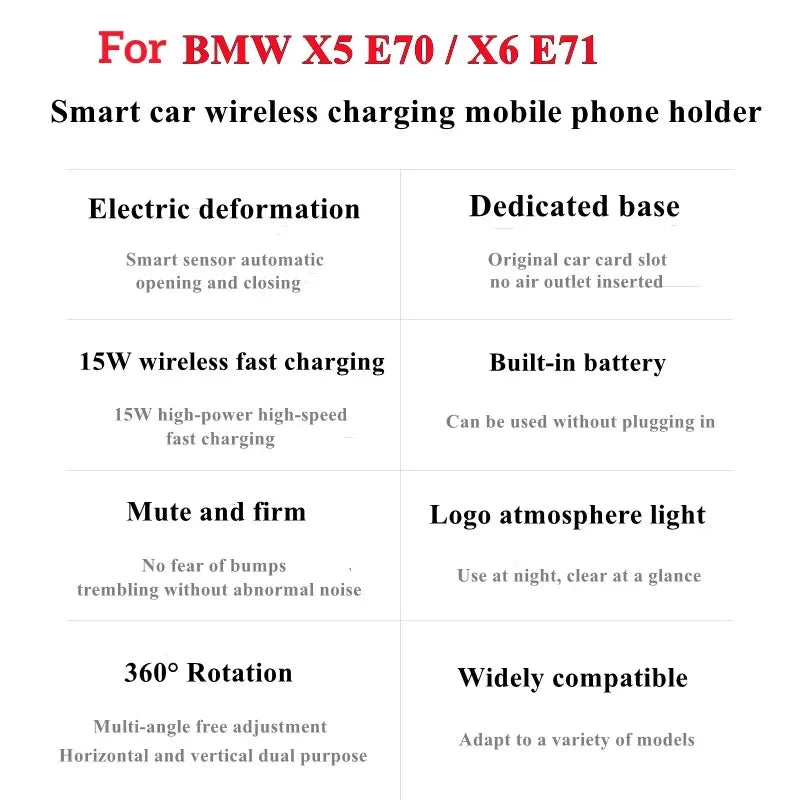 2008-2014 For BMW X5 E70 X6 E71 Mobile Phone Holder Wireless Charger Car Cell Phones Mount Navigation Bracket GPS Support