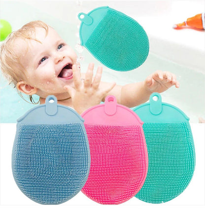 Hook Soft Exfoliating 1pcs Silicone Massage Bath Brush with Bath Gloves Baby Showers Cleaning Brush Remover Scrub Showers Bubble
