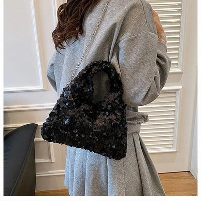 Exquisite Shining Sequins Square Women's Shoulder Bag Popularity Stylish Design Handbags High Quality Solid Sweet Crossbody Bags