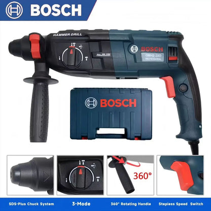 Furadeira de impacto e martelo elétrico Bosch, furadeira elétrica, picareta elétrica de duplo uso GBH-28, ferramenta elétrica multifuncional para concreto