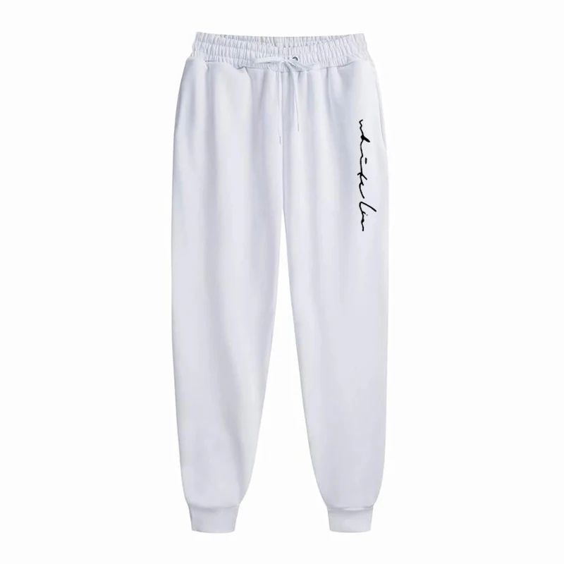 Men Loose Letter Printed Casual Long Pants Men Fashion Drawstring Outdoor Sports Fitness Jogging Sweatpants Fleece Pants