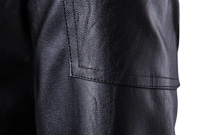 Motorcycle Slim Leather Jacket Men's Leather Jacket British Fashion Men's PU Leather Jacket mens solid color leather jackets