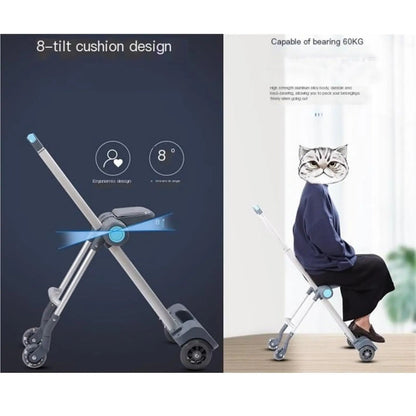 Mala de Viagem Infantil com Rodas Giratórias, Malas Grandes com Design de Assento Infantil, Bagagem de Mão Rígida de 20 Polegadas para Viagem